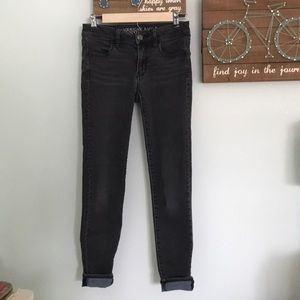 low-rise black skinny jeans
